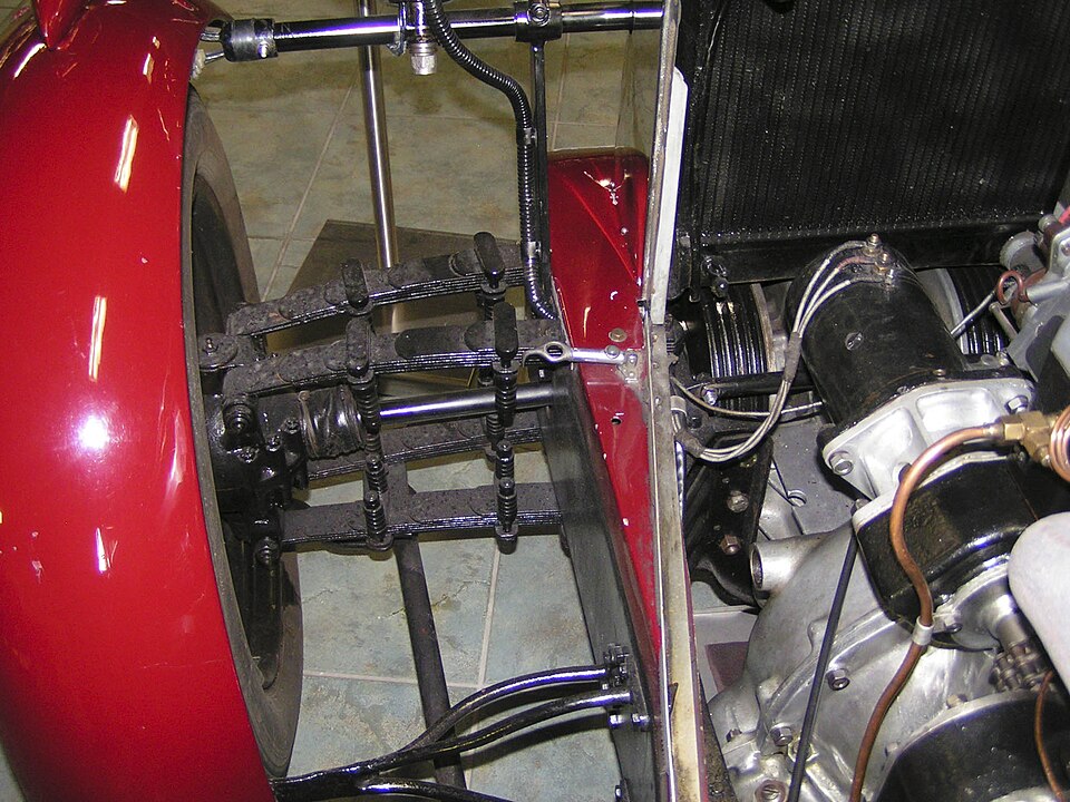 Файл:1928AlvisModelFD1275-FrontSuspension.jpg